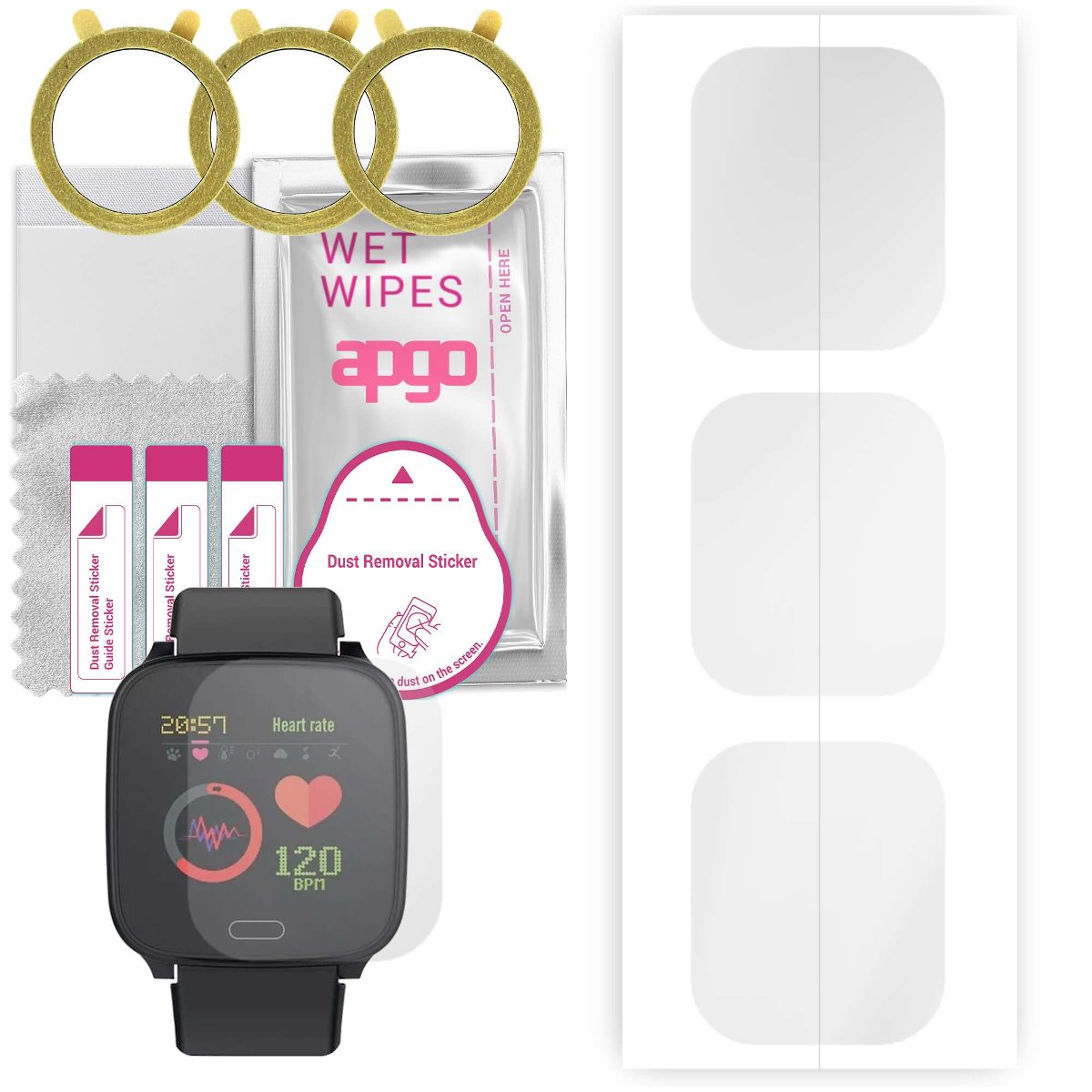 3x Folia hydrożelowa do Forever IGO JW-100 - apgo Smartwatch Hydrogel Protection Ochrona na ekran smartwatcha