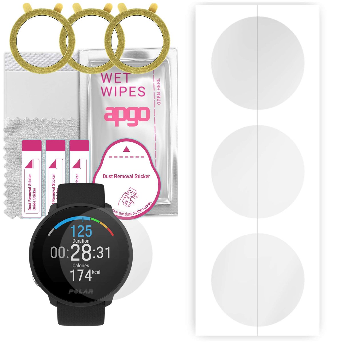 3x Folia hydrożelowa do Polar Electro Unite  - apgo Smartwatch Hydrogel Protection Ochrona na ekran smartwatcha