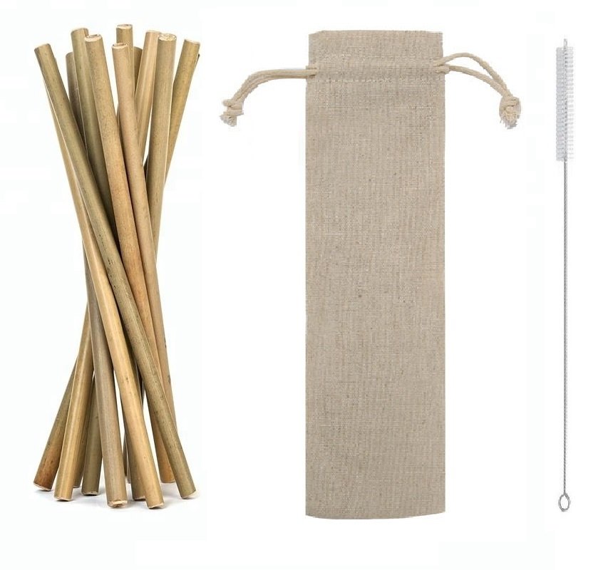 Słomki bambusowe zestaw 12 sztuk eko wielorazowe