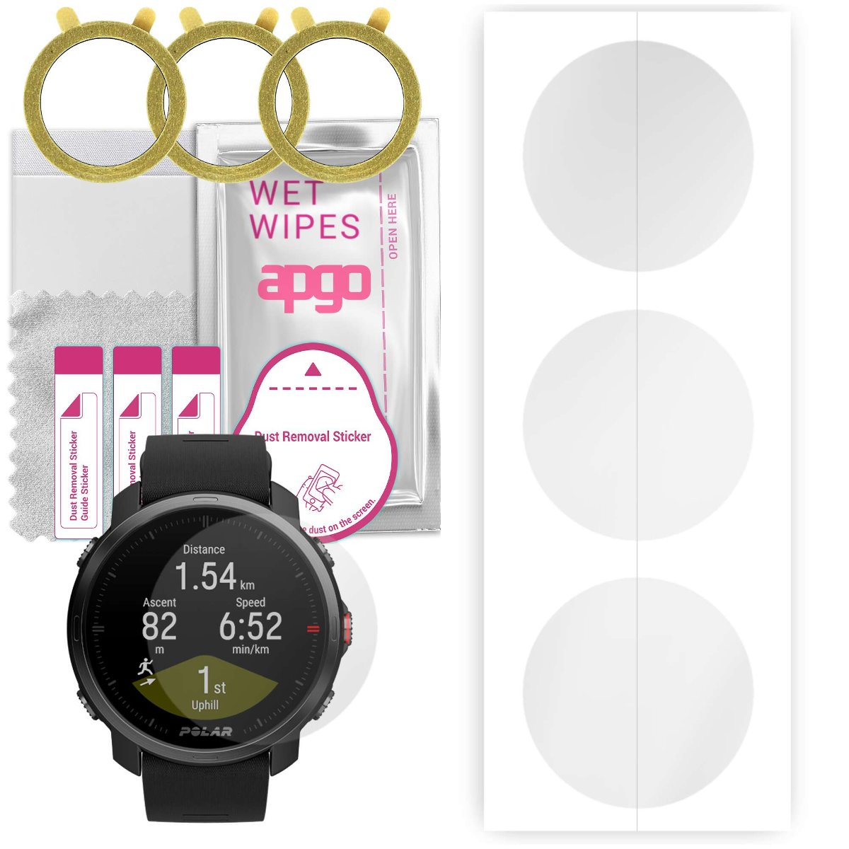 3x Folia hydrożelowa do Polar Grit X M/L - apgo Smartwatch Hydrogel Protection Ochrona na ekran smartwatcha