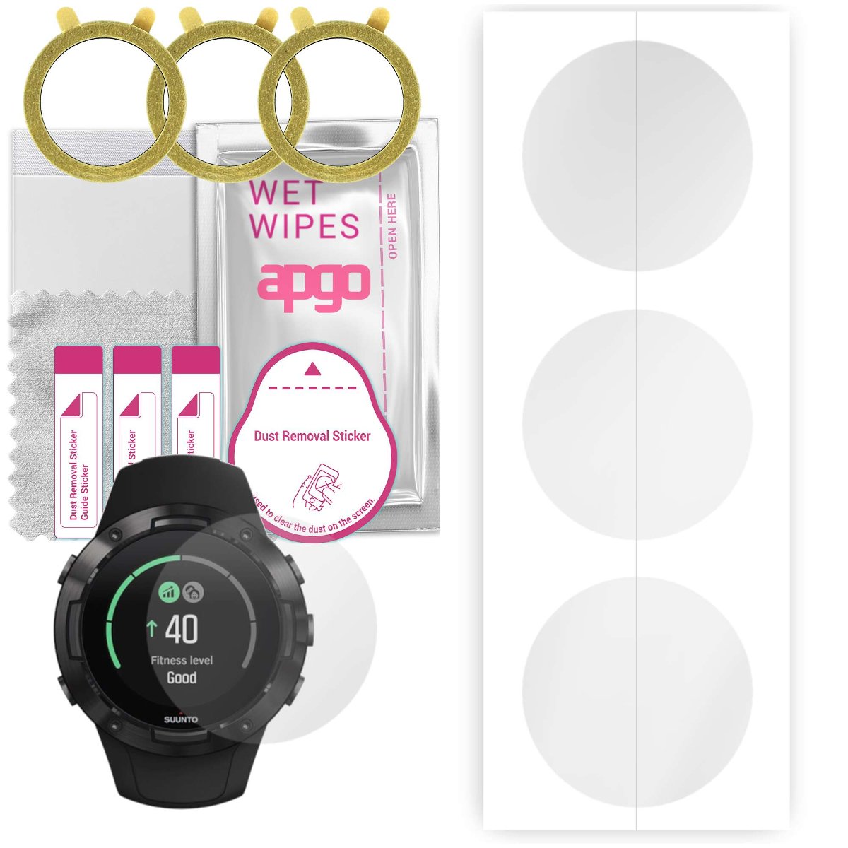 3x Folia hydrożelowa do Suunto 5 - apgo Smartwatch Hydrogel Protection Ochrona na ekran smartwatcha