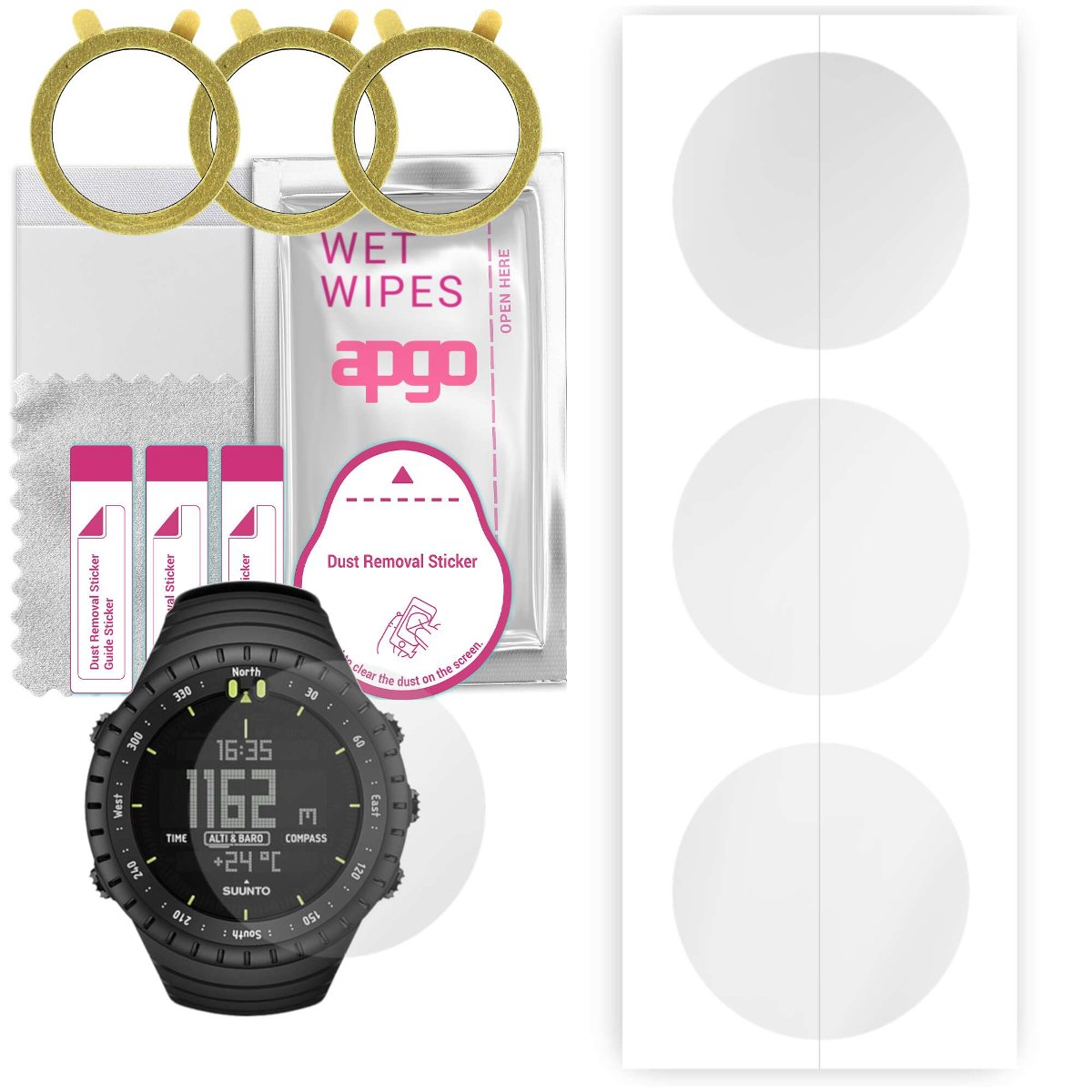 3x Folia hydrożelowa do Suunto Core Classic - apgo Smartwatch Hydrogel Protection Ochrona na ekran smartwatcha