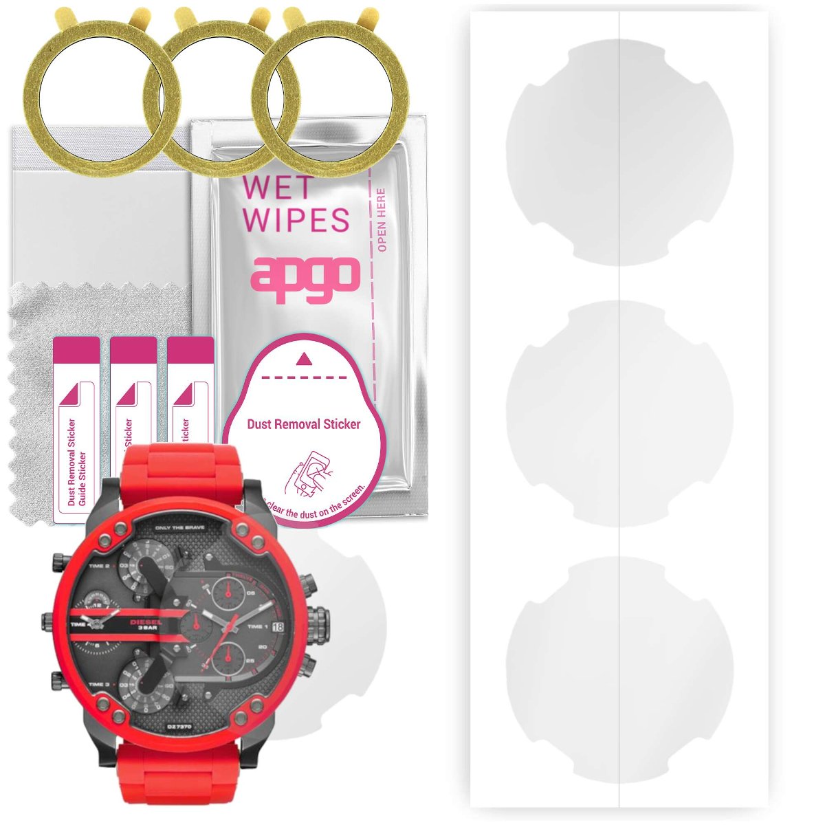 3x Folia hydrożelowa do Diesel DZ7370 MR. Daddy - apgo Smartwatch Hydrogel Protection Ochrona na ekran smartwatcha