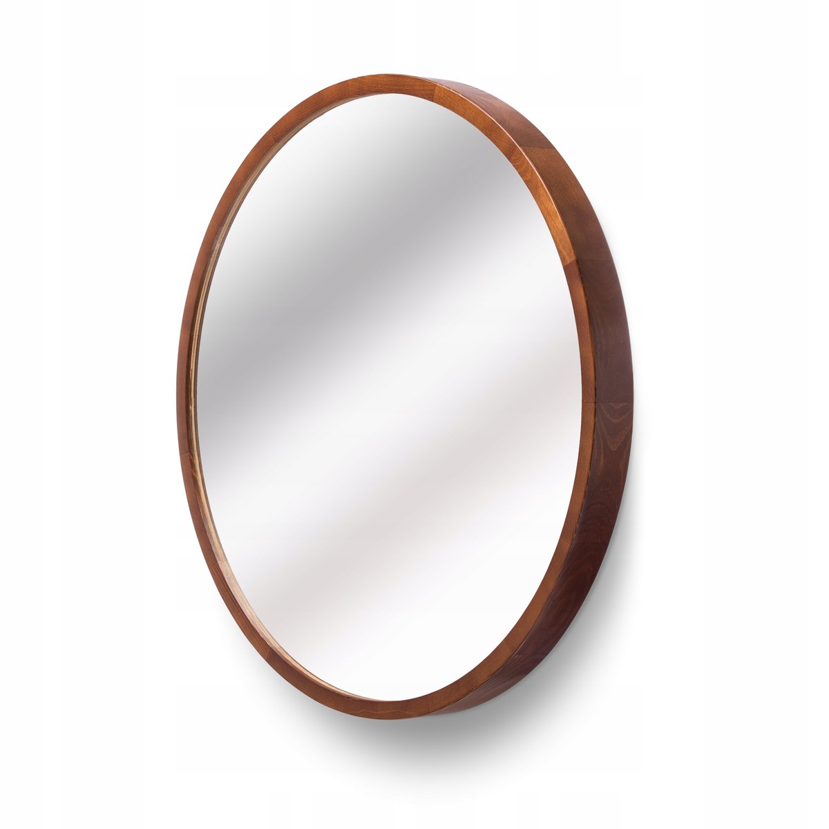 Lustro LEJA okrągłe fi800 drewniane ORZECH WŁOSKI