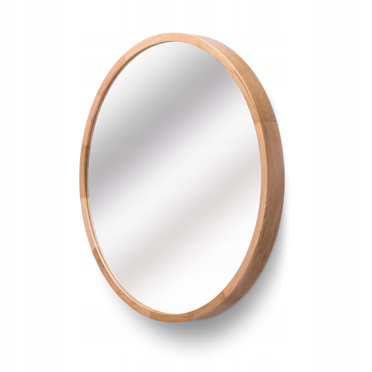 Lustro LEJA okrągłe fi800 drewniane DĄB