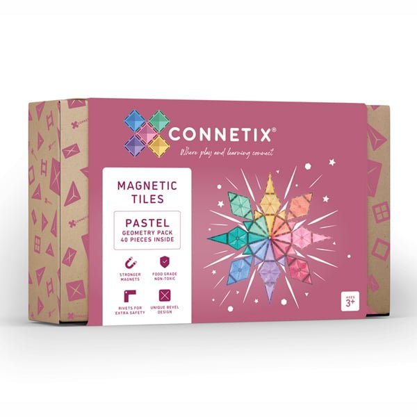 klocki magnetyczne Pastel Geometry Pack 40 elementów Connetix