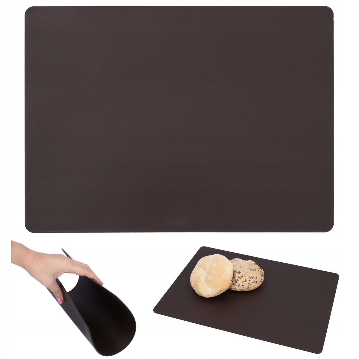 Deska kuchenna do krojenia elastyczna plastikowa giętka brąz mata do mięsa