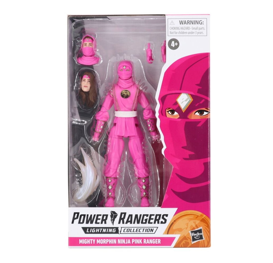 FIGURA POWER RANGER MIGHTY MORPHIN RANGER ROSA COLECCION OŚWIETLENIE