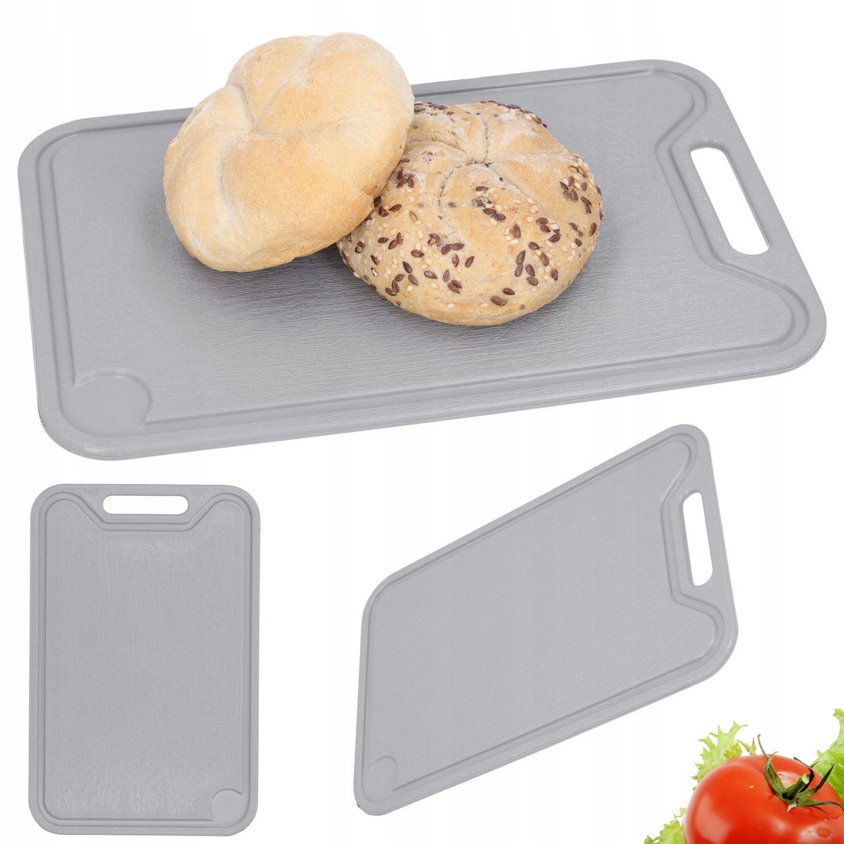 DESKA DO KROJENIA plastikowa szara 17x25,5 z uchwytem deska kuchenna