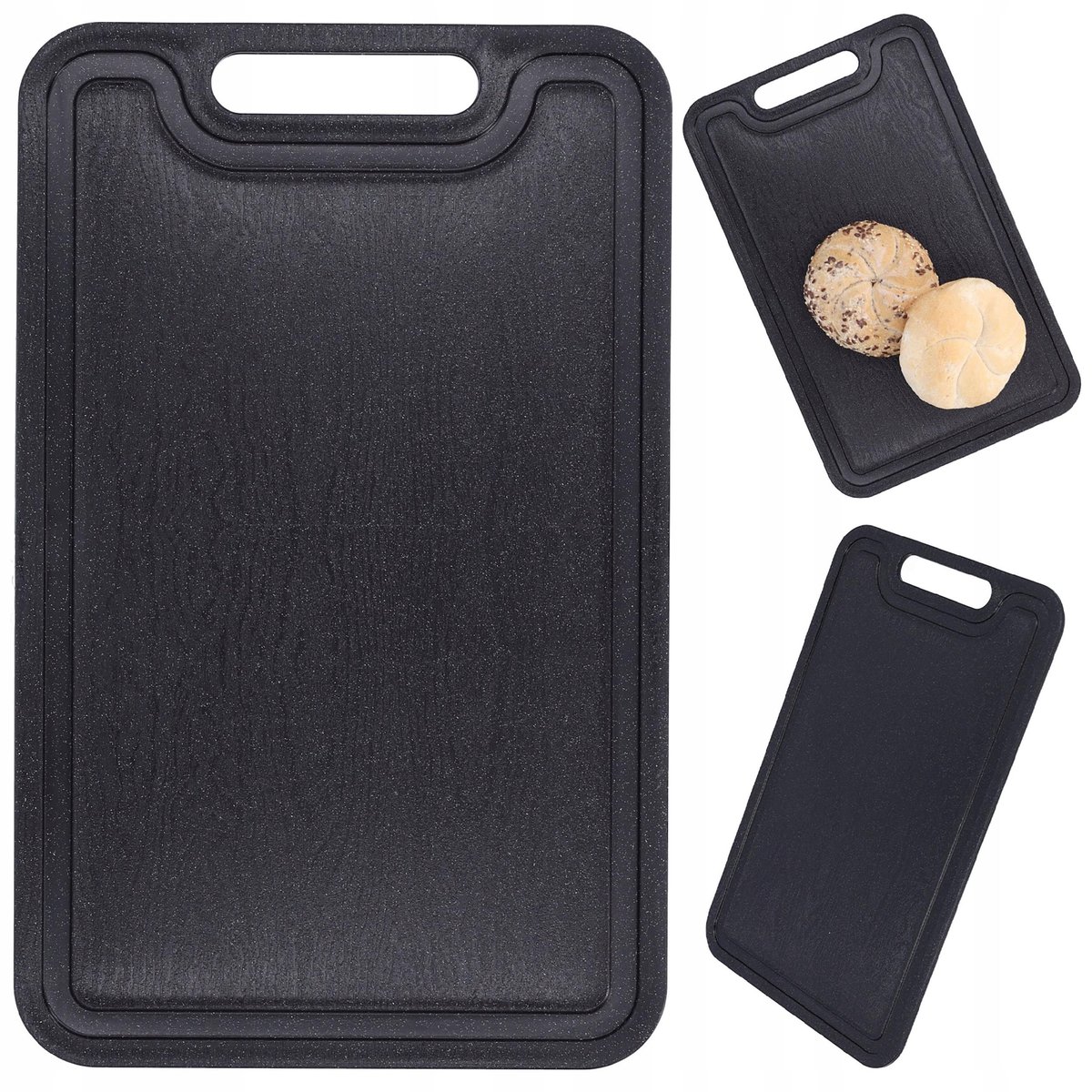 Deska kuchenna do krojenia czarna solidna 19x31 cm deski plastikowe