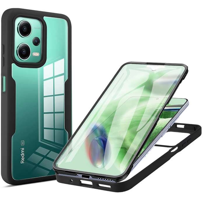 Full Body 360 Pancerne Etui Pokrowiec Xiaomi Redmi Note 12 5G / Poco X5 5G Czarny