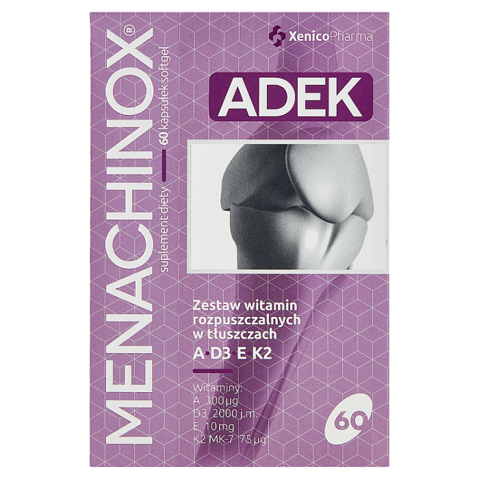 Xenico XenicoPharma Pharma Menachinox ADEK zestaw witamin A, D3, E i K2 MK-7 - 60 kapsułek