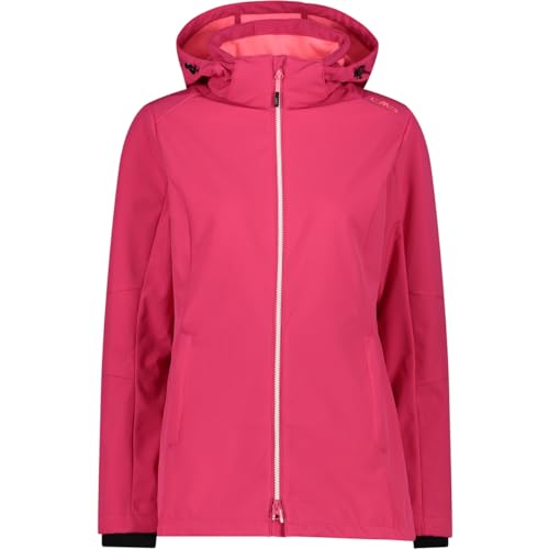 CMP damska kurtka Softshell z odpinanym kapturem, Fuxia, 48