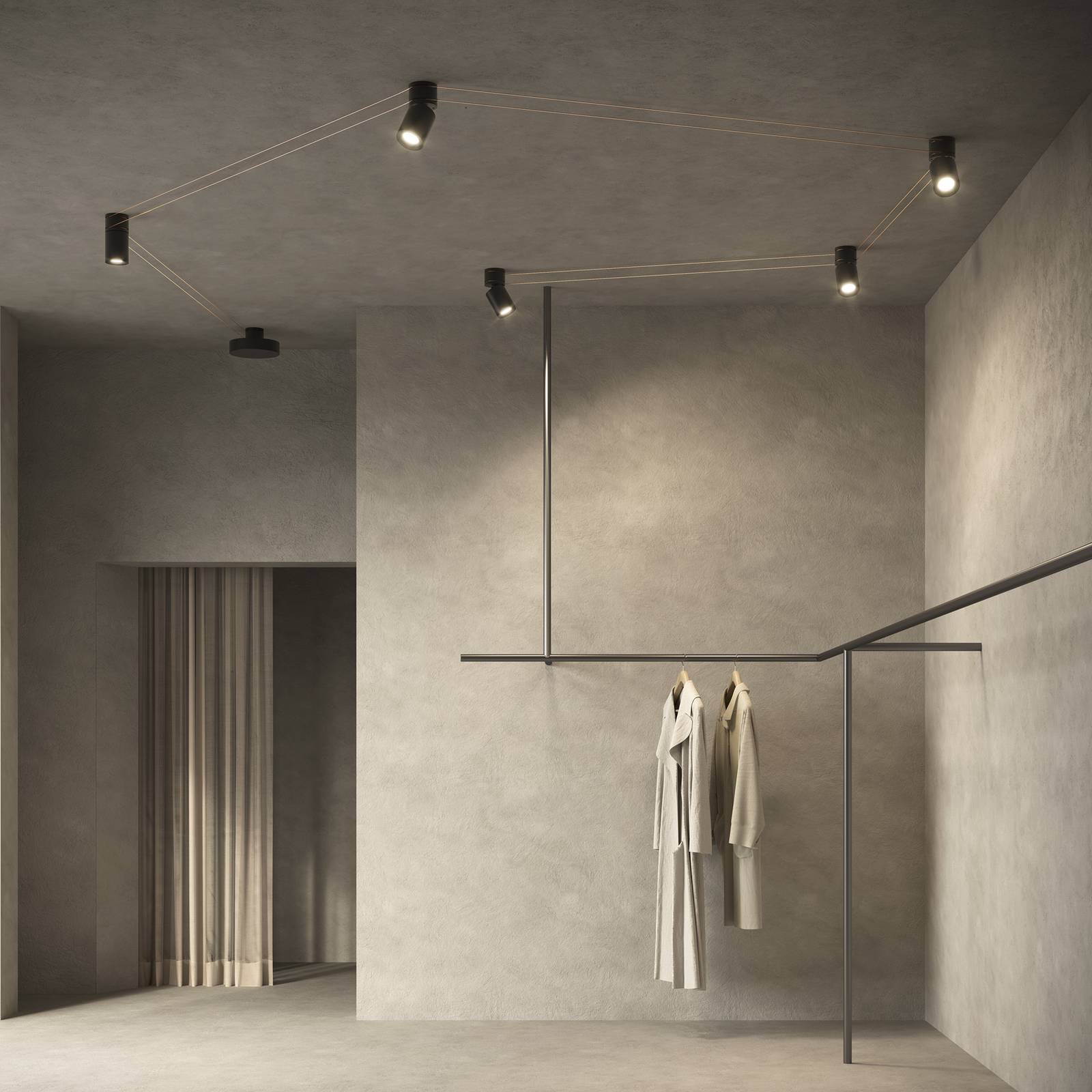 Kundalini Reflektor sufitowy Mitos, regulowany, czarny