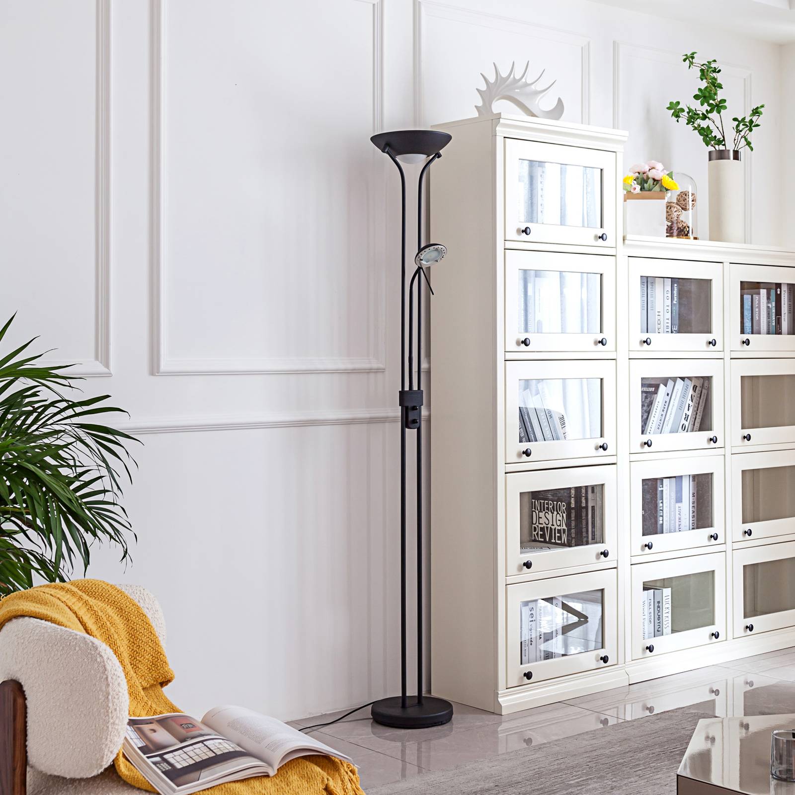Lampa oświetlająca sufit LED Lindby Josefin, lampka do czytania, czarna