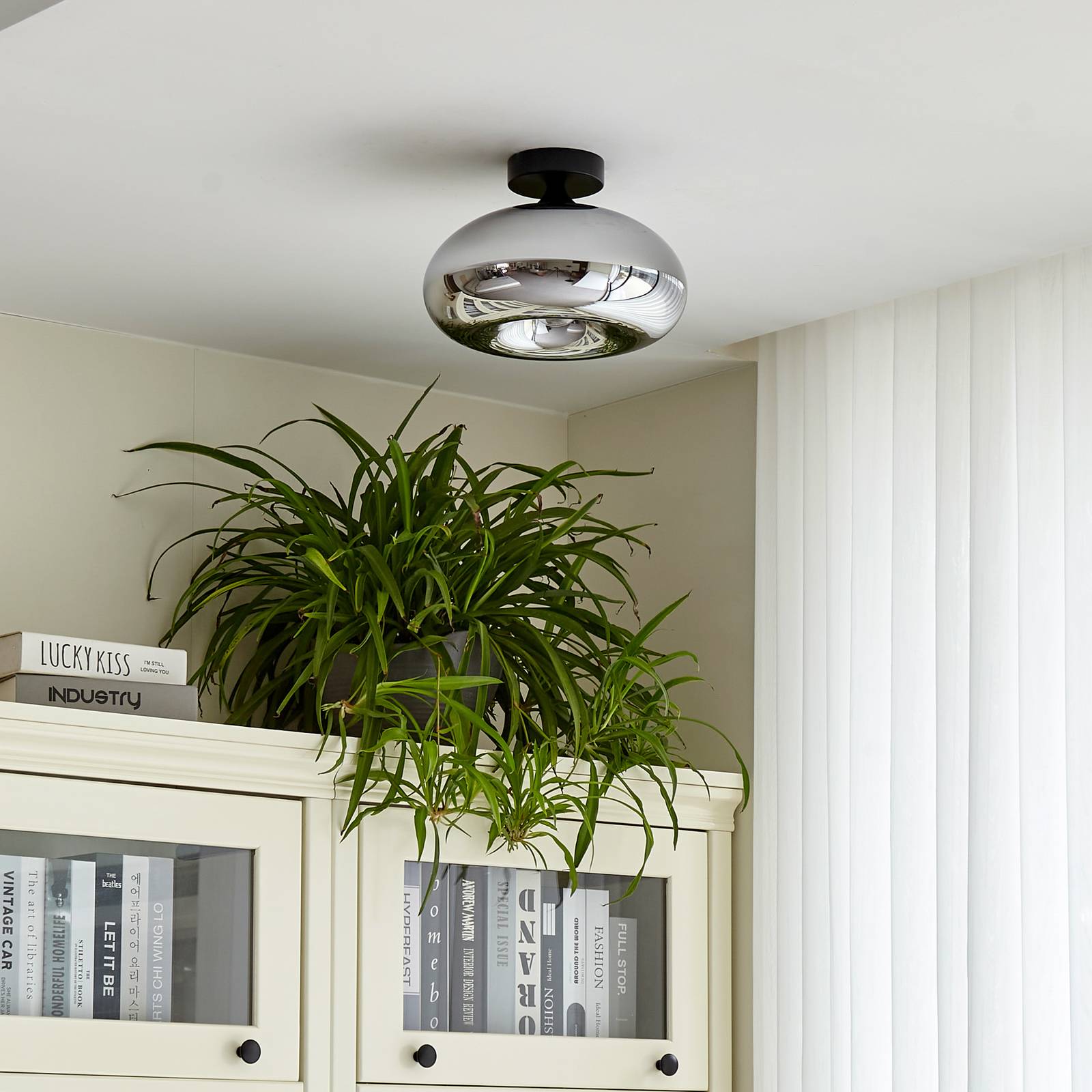 Lindby Zehra lampa sufitowa ze szkła, szary dym