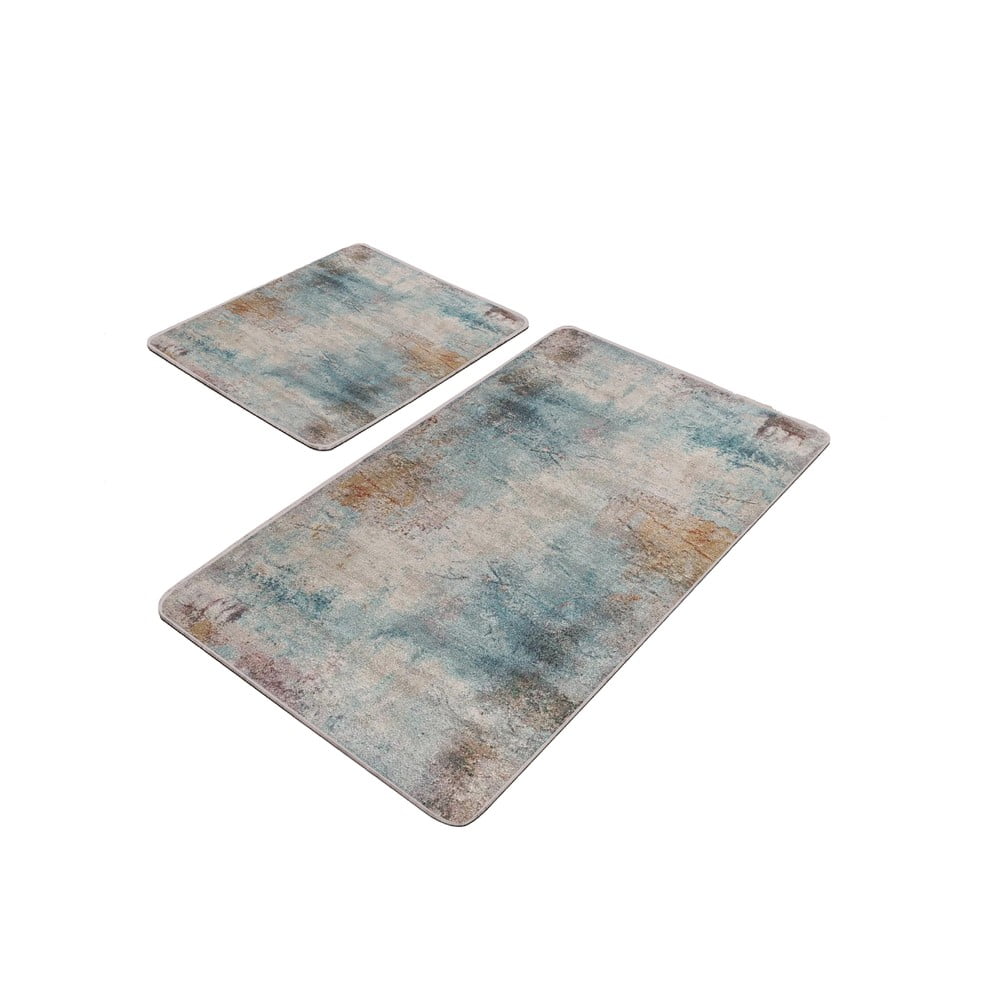 Niebiesko-szare dywaniki łazienkowe zestaw 2 szt. 60x100 cm – Mila Home