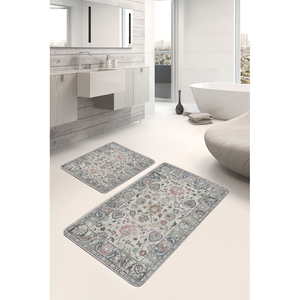 Szare dywaniki łazienkowe zestaw 2 szt. 60x100 cm – Mila Home