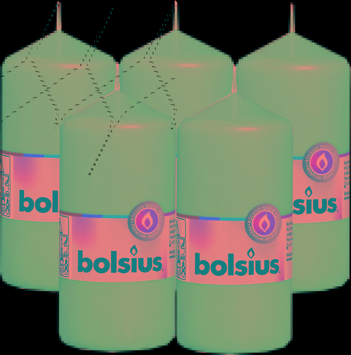 Świeca pieńkowa walec BOLSIUS 33H 12CM 5szt. CHABROWY NIEBIESKI