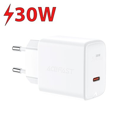 Acefast ładowarka sieciowa GaN USB Typ C 30W, PD, QC 3.0, AFC, FCP biały (A21 white) A21 white