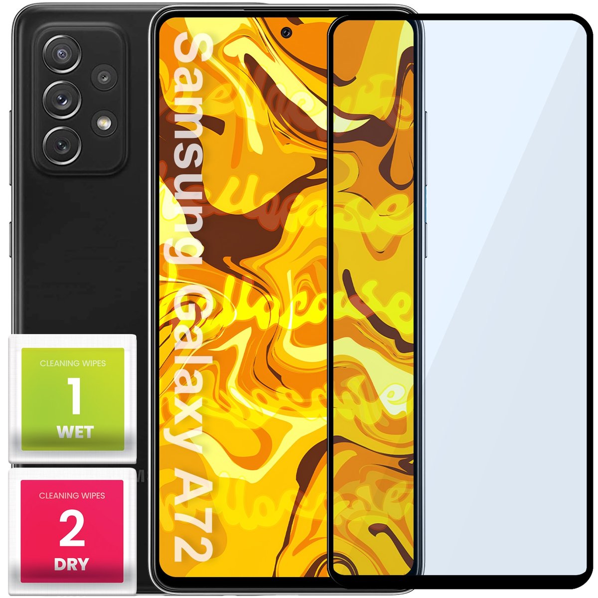 Szkło Hartowane Do Samsung Galaxy A72 5G Pełne Na Cały Ekran Folia 5D 9H