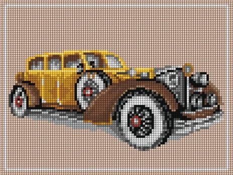Zestaw do haftu krzyżykowego dla chłopców retro auto (5336) 18x24cm