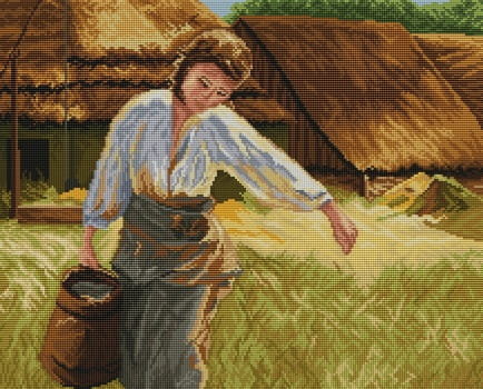 Zestaw do haftu krzyżykowego dziewczyna z dzbanem (753)