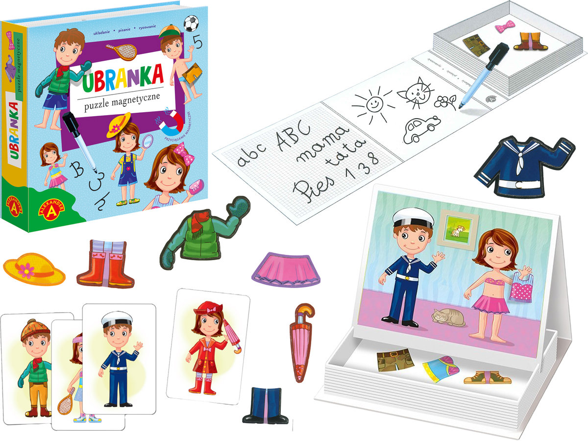 Alexander UBRANKA Puzzle MAGNETYCZNE TABLICA Suchościeralna RYSOWANIE