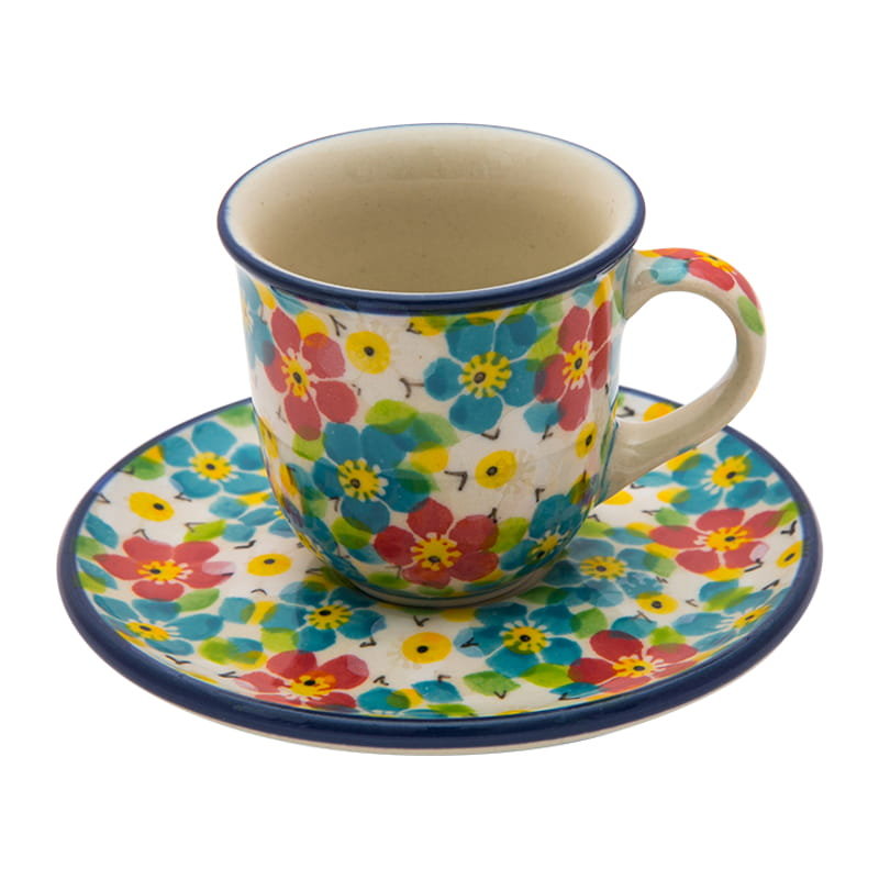 FILIŻANKA do espresso 60 ml ze spodkiem - Ceramika Artystyczna Bolesławiec