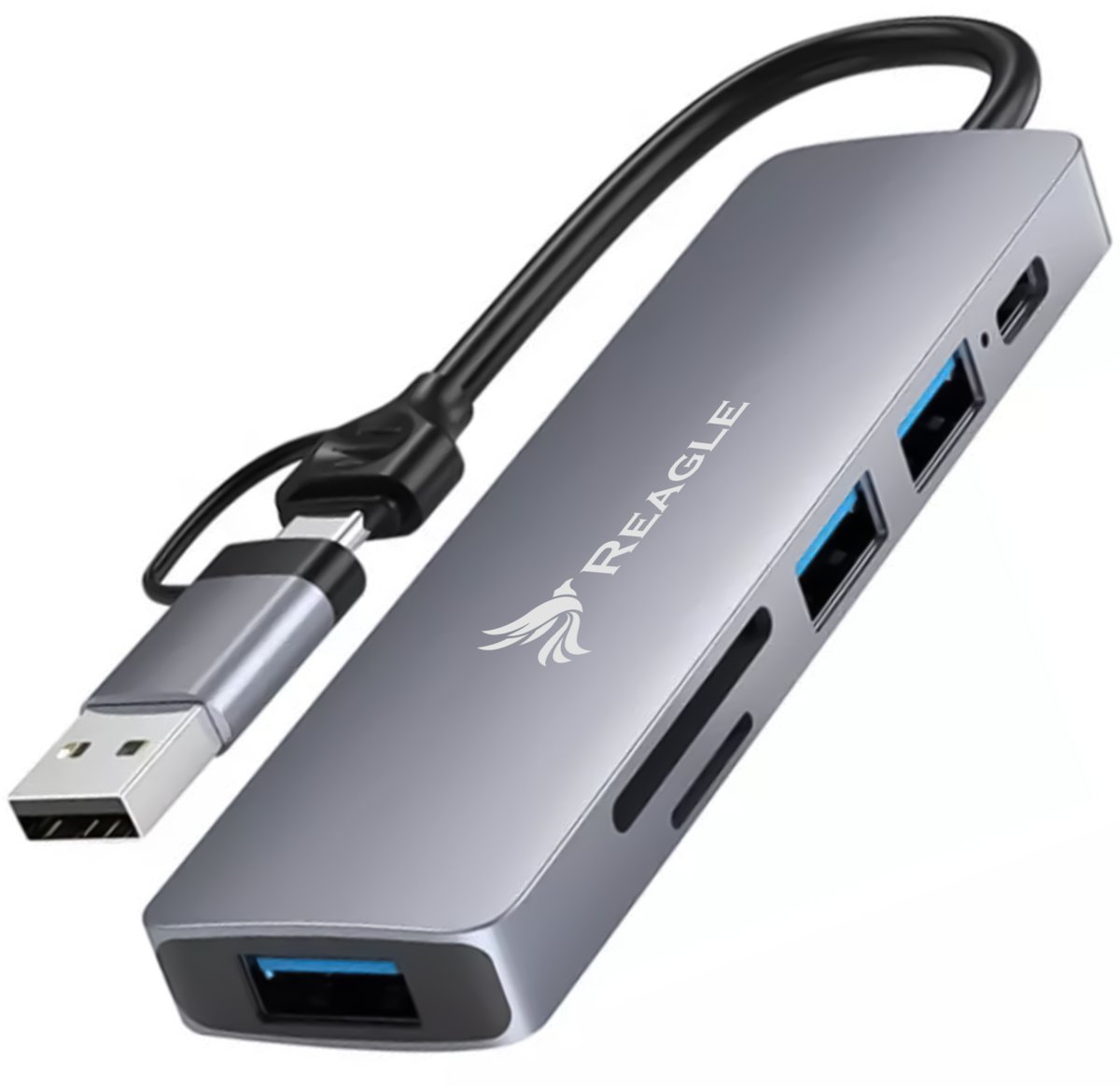 Reagle Hub Aktywny Usb 3.2 Gen1 6W1 Rozdzielacz Adapter