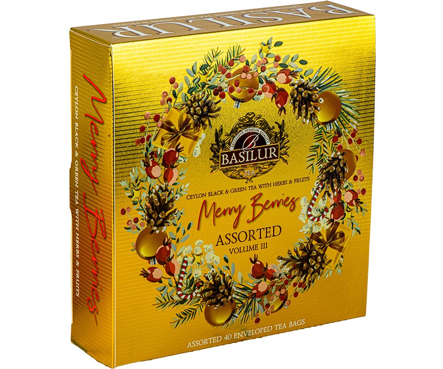 Basilur Merry Berries Vol. Iii Assorted Zestaw Świątecznych Herbat 4 Smaki - Saszetki 40 Szt.