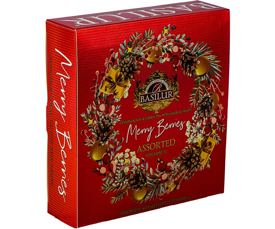 Basilur Merry Berries Vol. Ii Assorted Zestaw Herbat Świątecznych 4 Smaki - Saszetki 40 Szt.