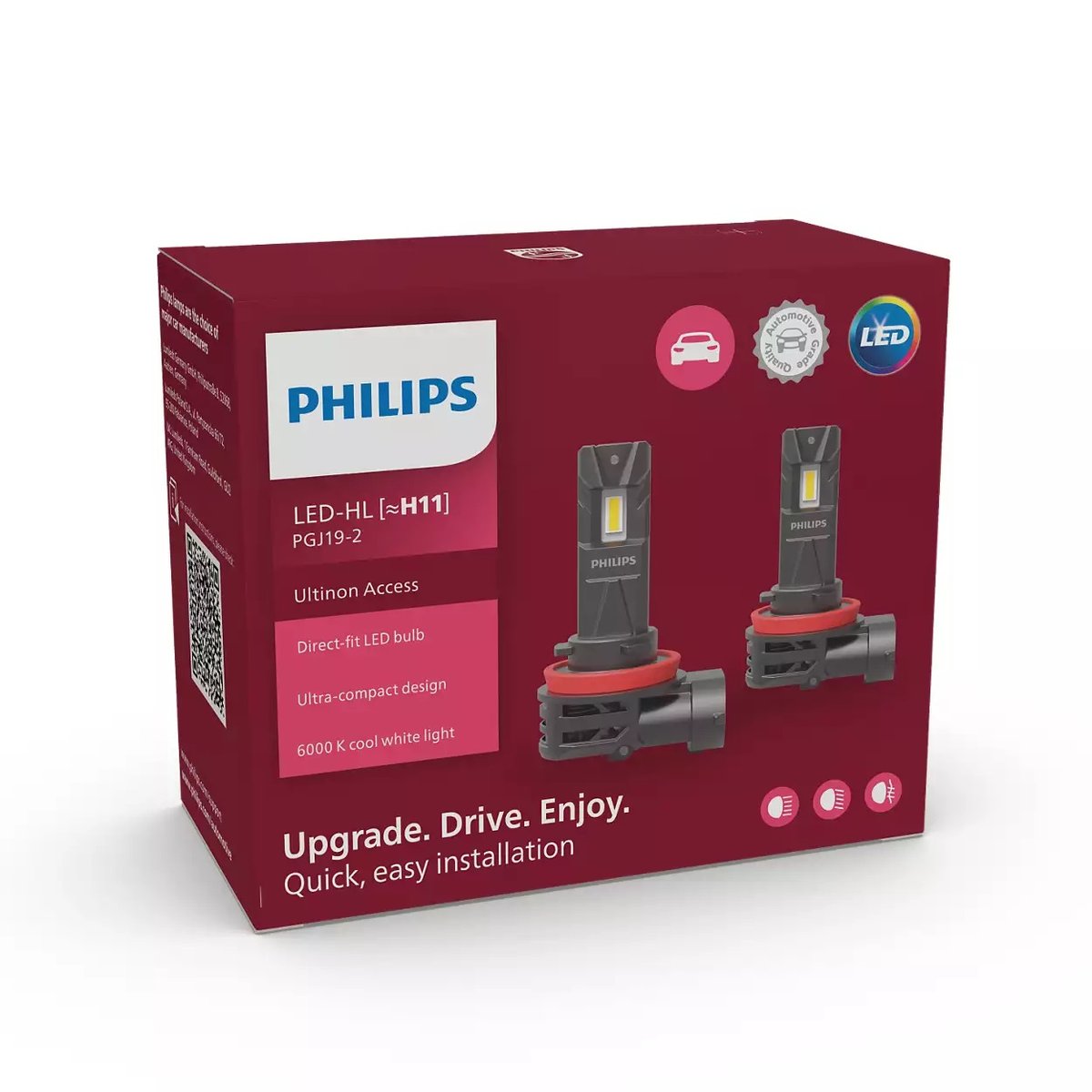 Philips Żarówka Led H11 Ultinon Access Łatwy Montaż 2Szt. 6000K