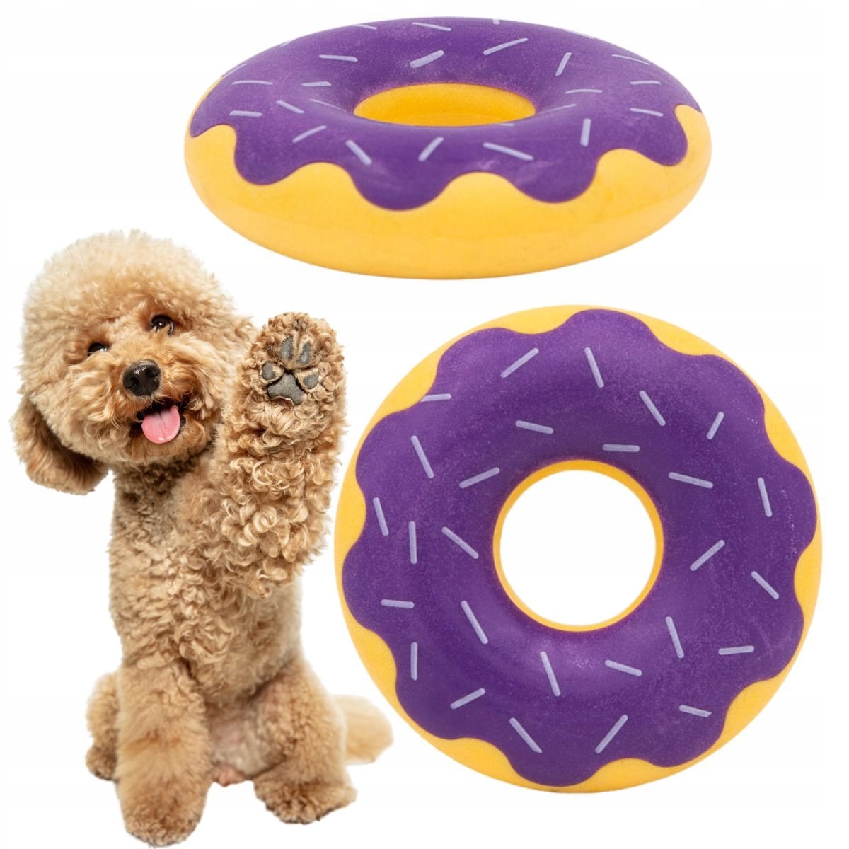 Zabawka dla psa DONUT guma TPR mocno piszczący FIOLETOWY na HALLOWEEN