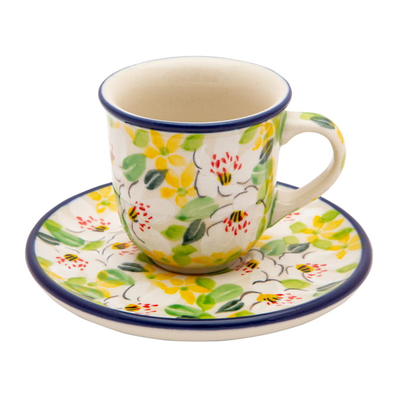 FILIŻANKA do espresso 60 ml ze spodkiem - Ceramika Artystyczna Bolesławiec