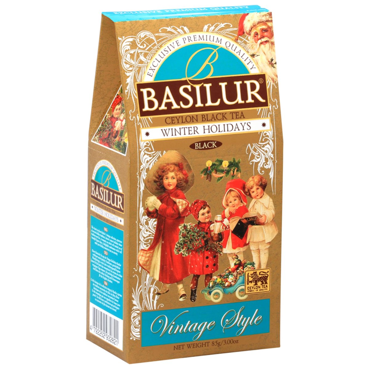 BASILUR Winter Holidays - Czarna liściasta herbata z dodatkiem wiśni, skórki i kwiatów pomarańczy, świąteczna herbata 85 g x1