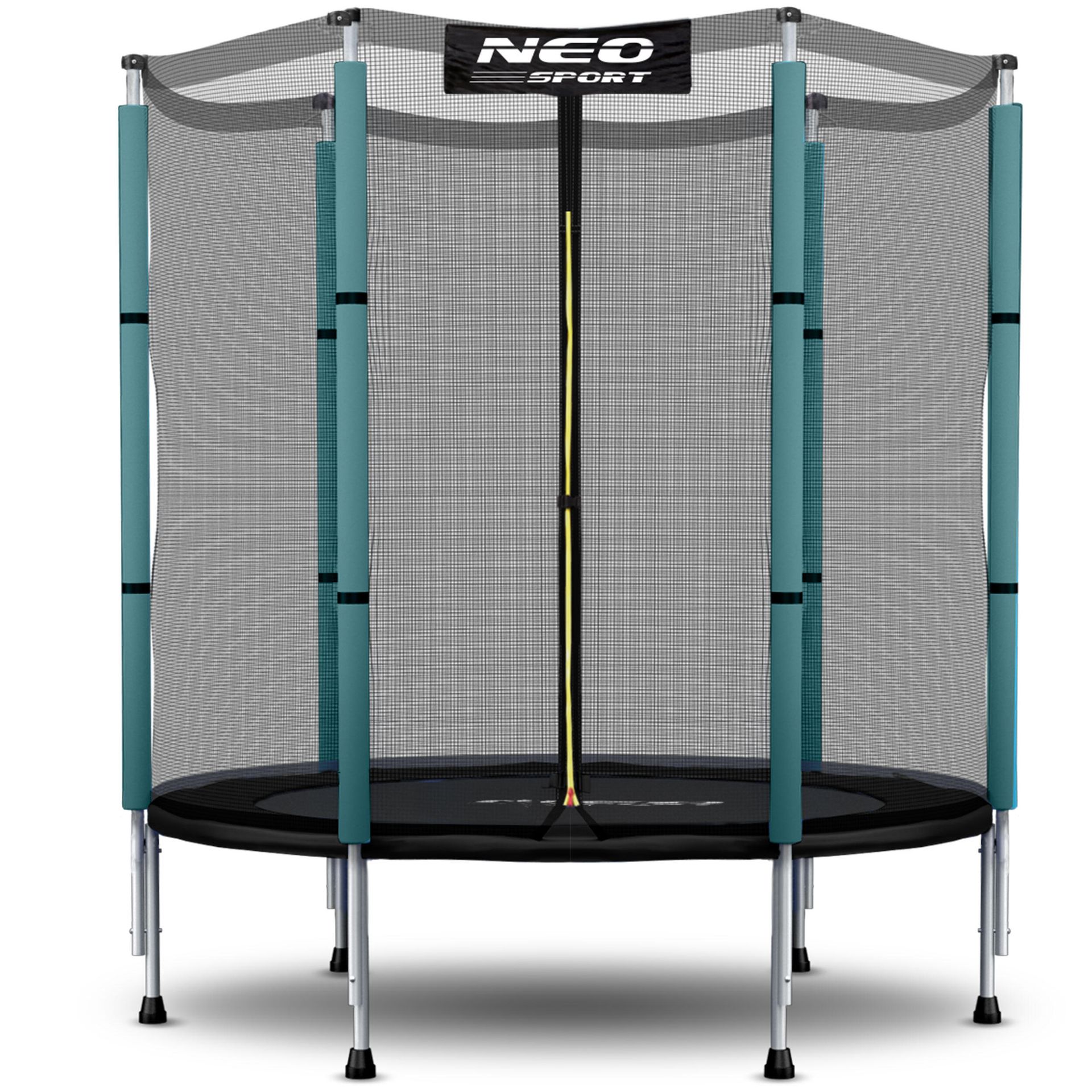 Trampolina ogrodowa dla dzieci, siatka, 140 cm, Neo-Sport, czarny, niebieski