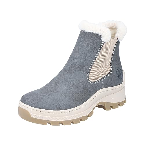 Rieker Damskie kozaki X9352 Chelsea, niebieski, 39 EU