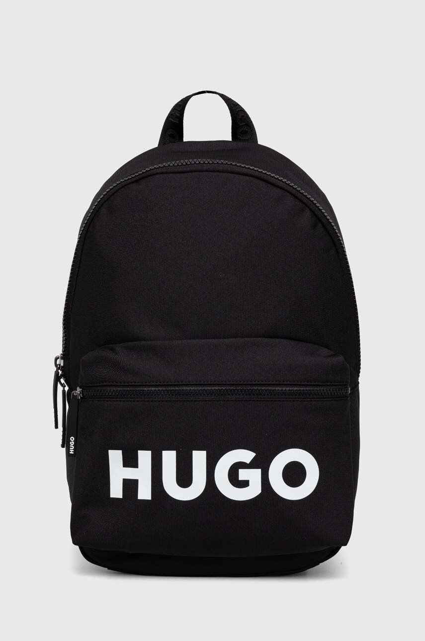 HUGO plecak męski kolor czarny duży z nadrukiem - Hugo
