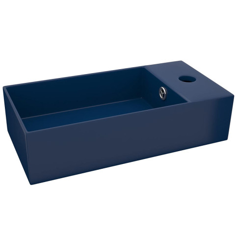 Ciemnoniebieska ceramiczna umywalka E6-T26