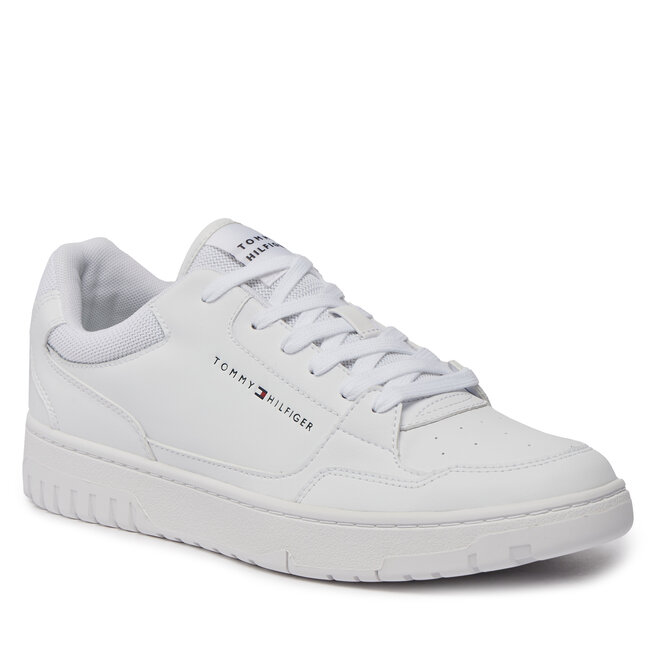 Sneakersy Tommy Hilfiger Th Basket Core Leather Ess FM0FM05040 White YBS