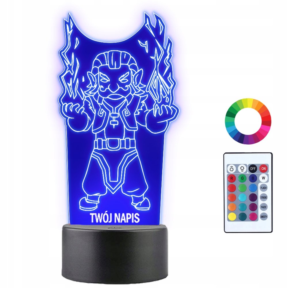 Lampka Nocna LED 3D Zeus Dota Gra Prezent Twój Napis Imię Grawer