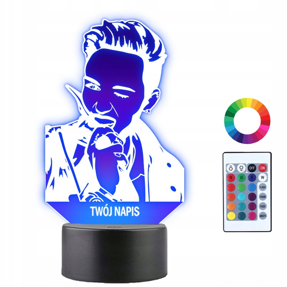 Lampka Nocna Miley Cyrus Nóż Piosenkarka Prezent Twój Napis Imię 3D LED