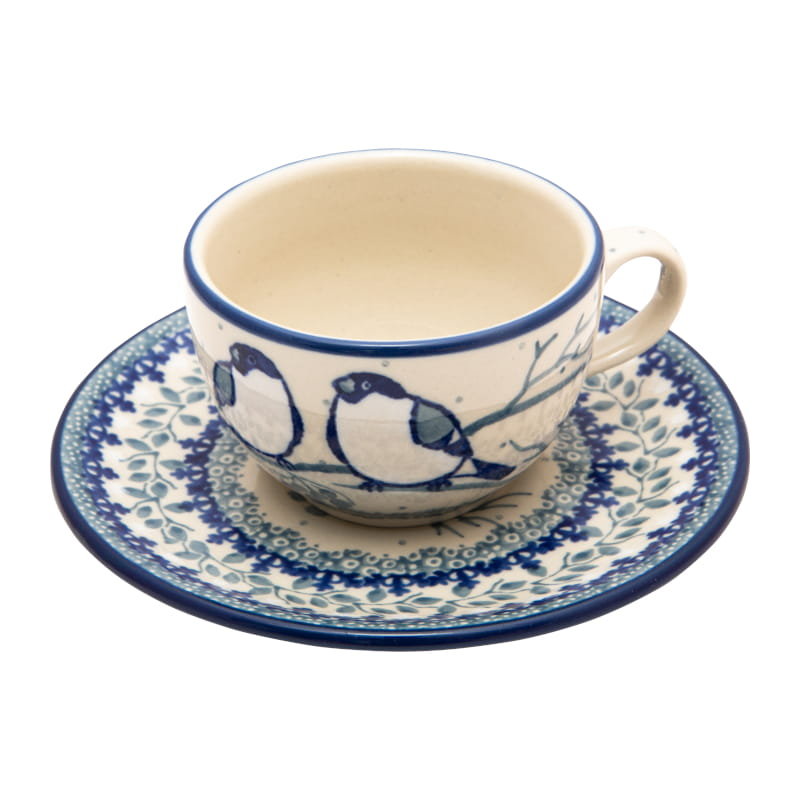 FILIŻANKA podwójne espresso 100 ml ze spodkiem - Ceramika Artystyczna Bolesławiec