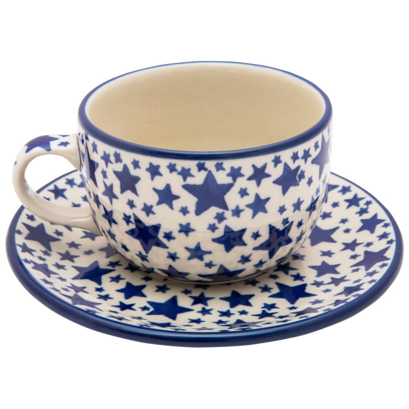 FILIŻANKA do herbaty kawy 200 ml ze spodkiem - Ceramika Artystyczna Bolesławiec