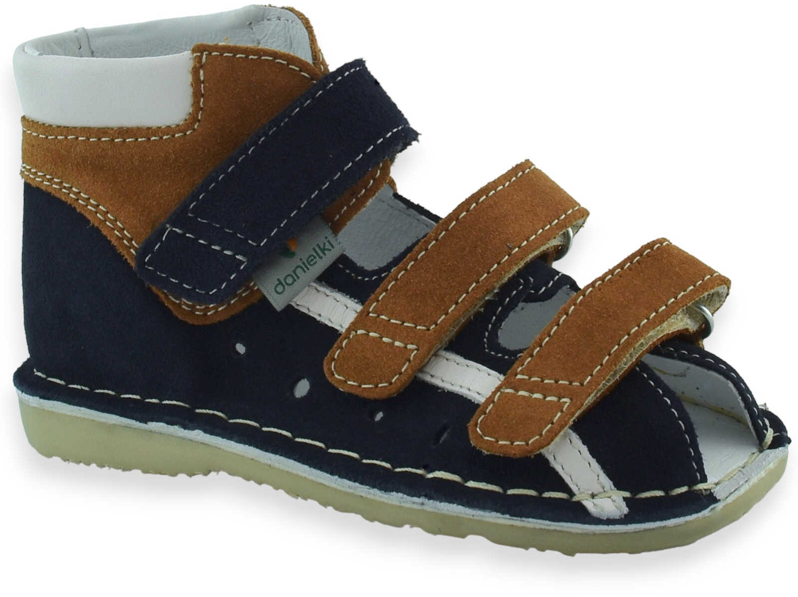 Kapcie korekcyjne chłopięce profilaktyczne buty Danielki T106/116 Granatowo Szare