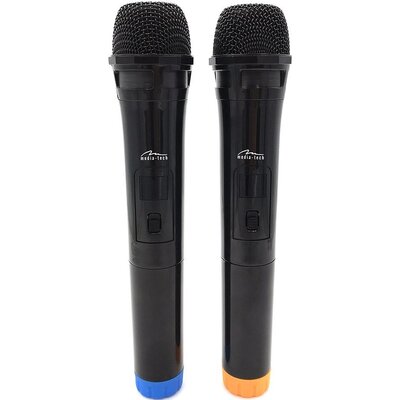 Media-Tech Mikrofon ACCENT PRO Dwa mikrofony bezprzewodowe z odbiornikiem USB do głośnika z funkcją karaoke MT395