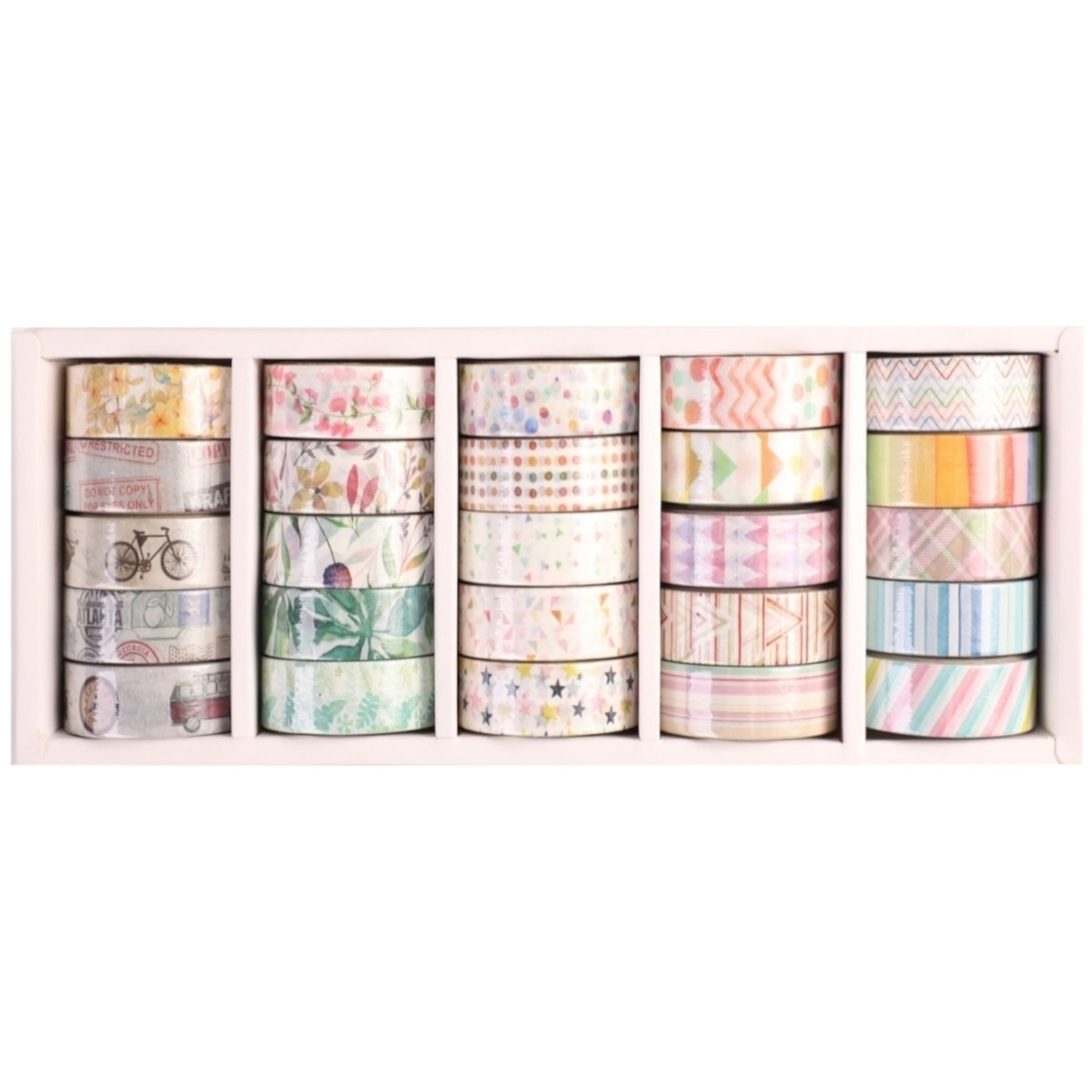 Taśma Klejąca Dekoracyjna Washi Tape Narcissus Set 4 Display Mix 25 Sztuk