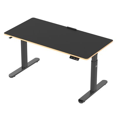 Biurko dla dzieci, elektycznie regulowany, czarna płyta, 120X60 cm, 55-81 cm, PULSAR, uchwyt na słuchawki, klips na kable, ULTRADE