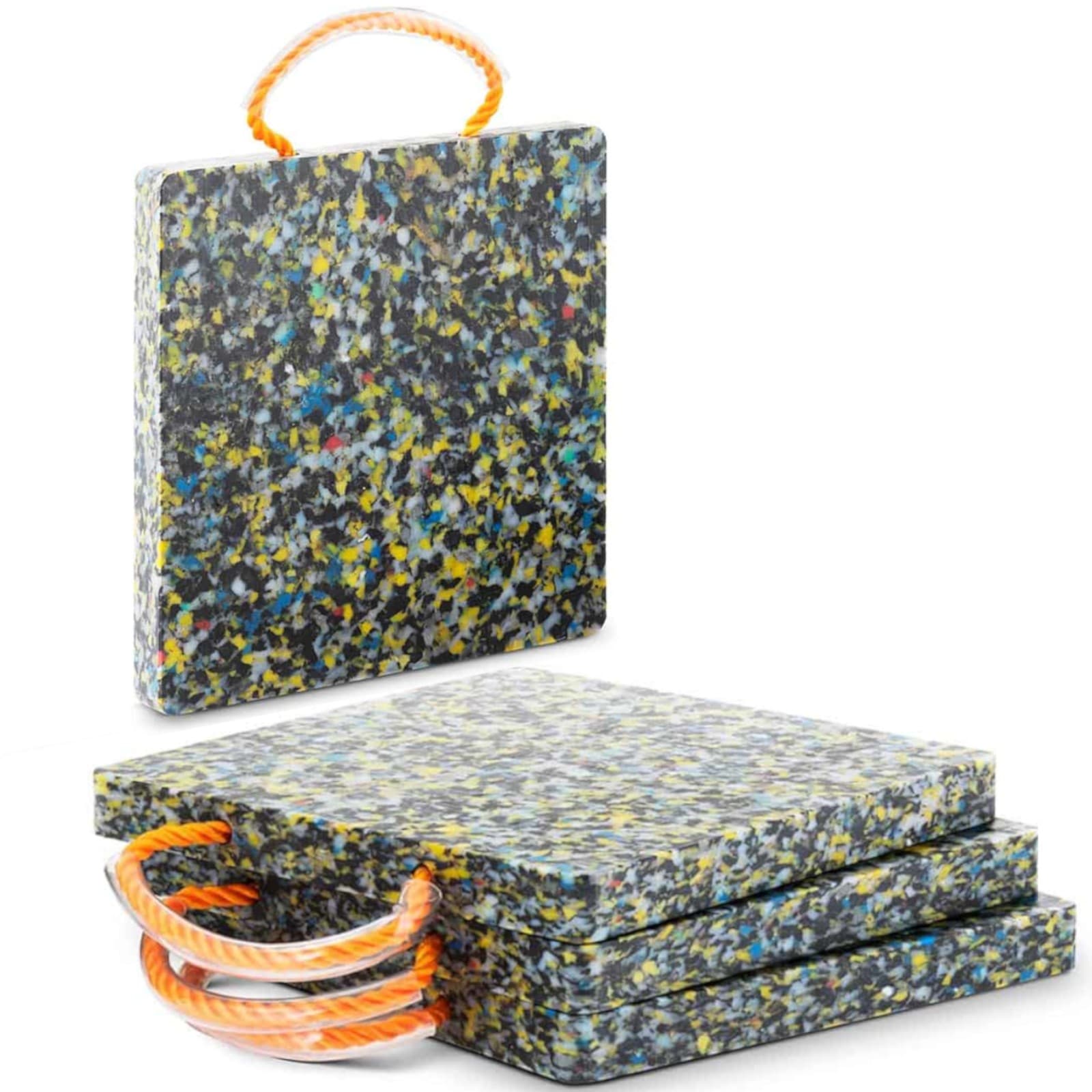 MSW Podkład pod stopę dźwigu - 30 x 30 x 3 cm - nośność 7000 kg - 4 sztuki - zaokrąglone rogi MSW-CP-300-7
